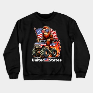 Bigfoot riding monter truck for 4th of july Crewneck Sweatshirt